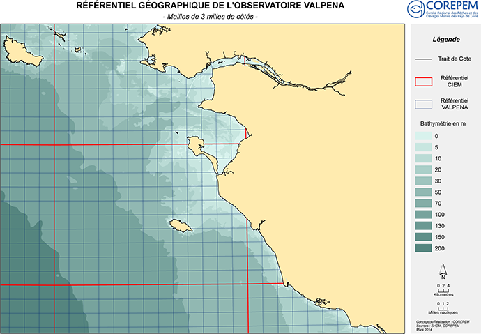 Carte du référentiel géographique de l'observatoire VALPENA